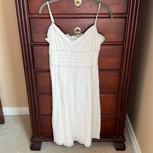 Max Studio White Cotton Eyelet Dress